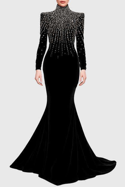 Zsiga Diamante Embellished Velvet Maxi Dress