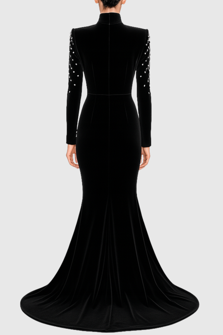 Zsiga Diamante Embellished Velvet Maxi Dress