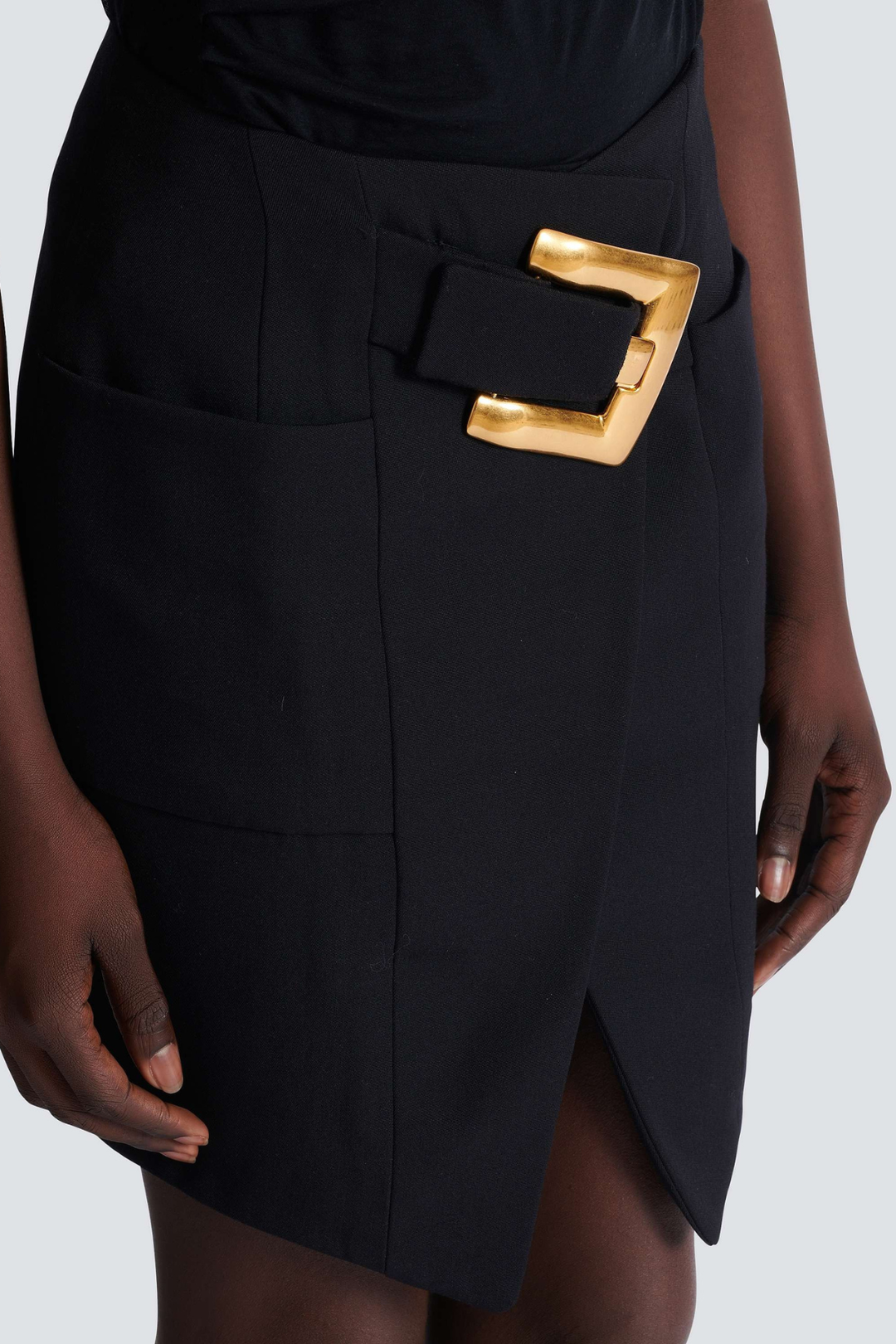Zuko Gold Belted Mini Skirt - Black